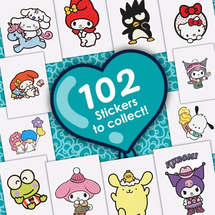 Produktbild: Craft Buddy CA-33HKUSTK - Crystal Art, Hello Kitty and Sticker Pack, Diamant-Malerei-Set
