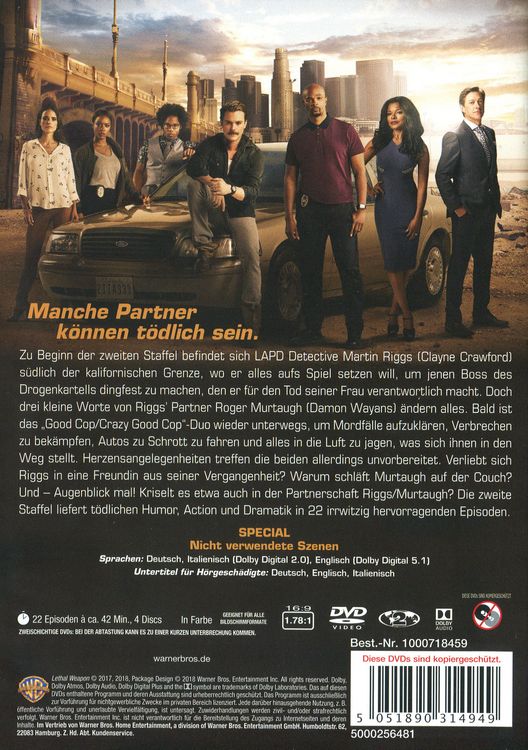 Produktbild: Lethal Weapon - Die komplette 2. Staffel [4 DVDs]