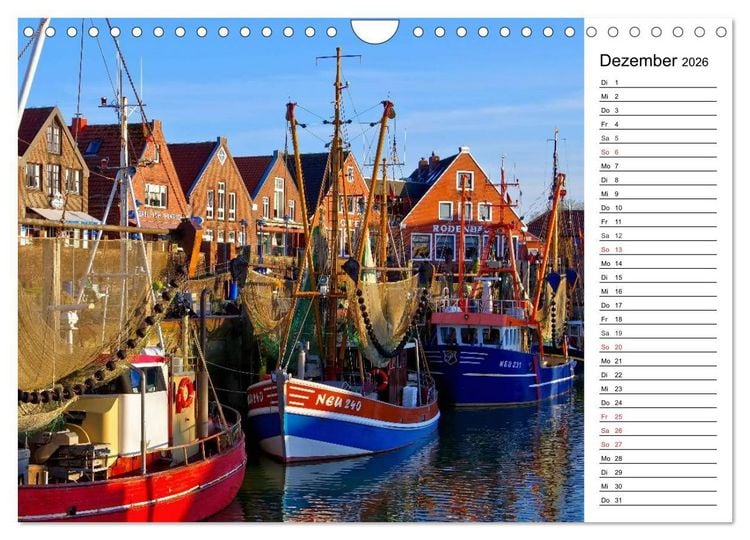 Produktbild: Neuharlingersiel - Ostfrieslands sch&ouml;nstes Hafenst&auml;dtchen (Wandkalender 2026 DIN A4 quer), CALVENDO Monatskalender