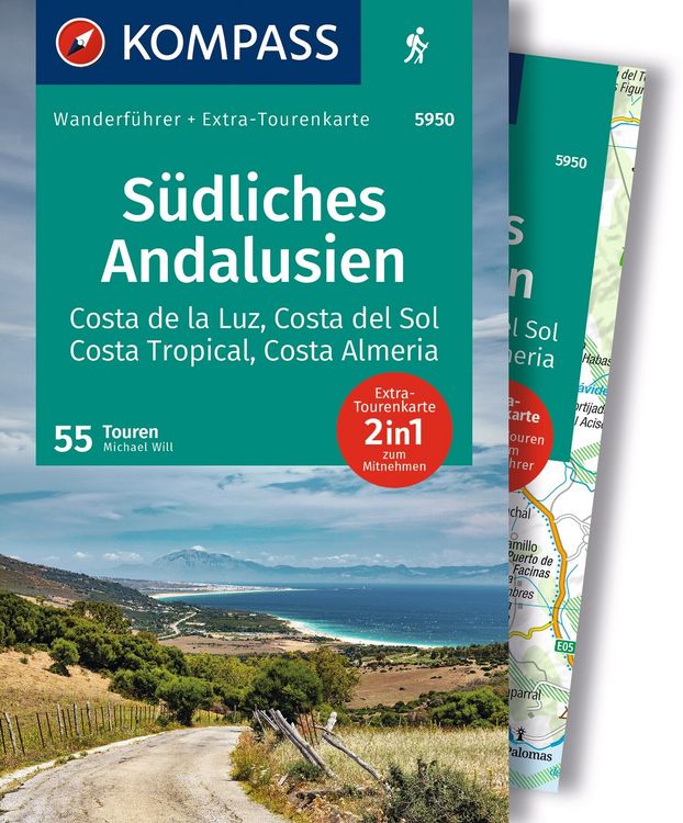 Produktbild: KOMPASS Wanderf&uuml;hrer S&uuml;dliches Andalusien, Costa de la Luz, Costa del Sol, Costa Tropical und Costa Almeria, 55 Touren mit Extra-Tourenkarte