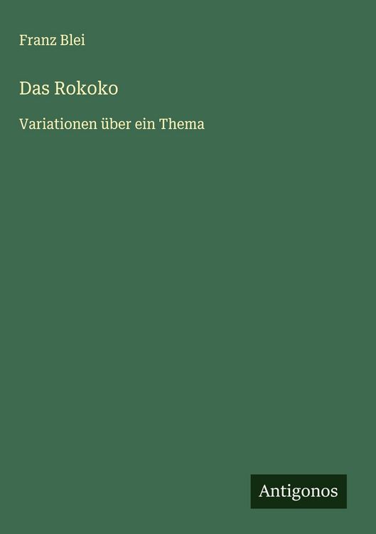 Produktbild: Das Rokoko