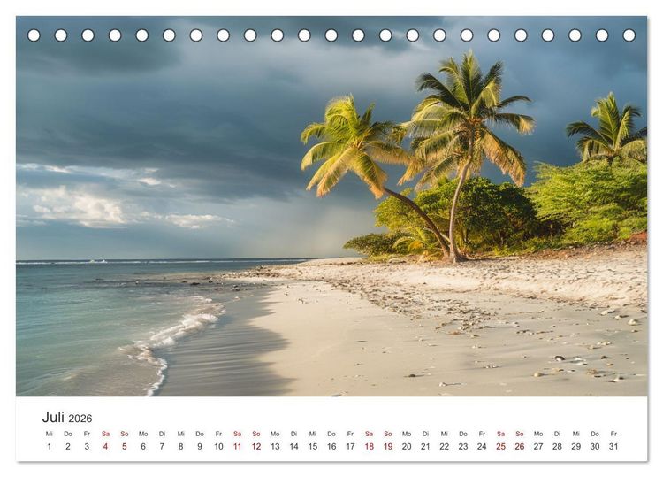 Produktbild: Gestrandet - Ein Jahr auf Robinsons Insel (Tischkalender 2026 DIN A5 quer), CALVENDO Monatskalender