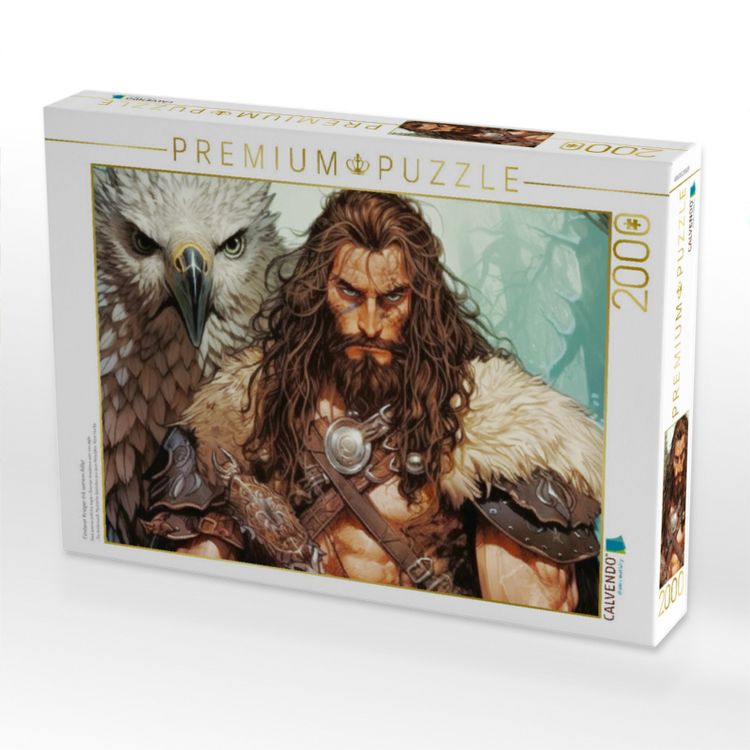 Produktbild: CALVENDO Puzzle Finsterer Krieger mit seinem Adler | 2000 Teile Lege-Gr&ouml;&szlig;e 90x67cm Foto-Puzzle f&uuml;r gl&uuml;ckliche Stunden