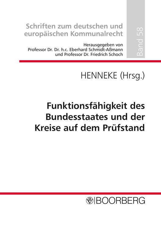 Produktbild: Funktionsf&auml;higkeit des Bundesstaates und der Kreise auf dem Pr&uuml;fstand