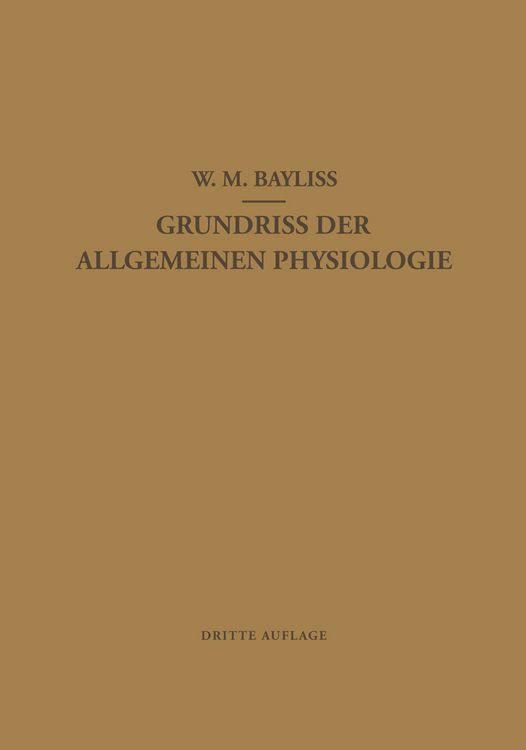 Produktbild: Grundriss der Allgemeinen Physiologie