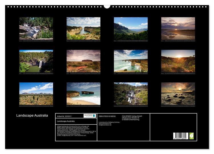 Produktbild: Landscape Australia (Wandkalender 2026 DIN A2 quer), CALVENDO Monatskalender