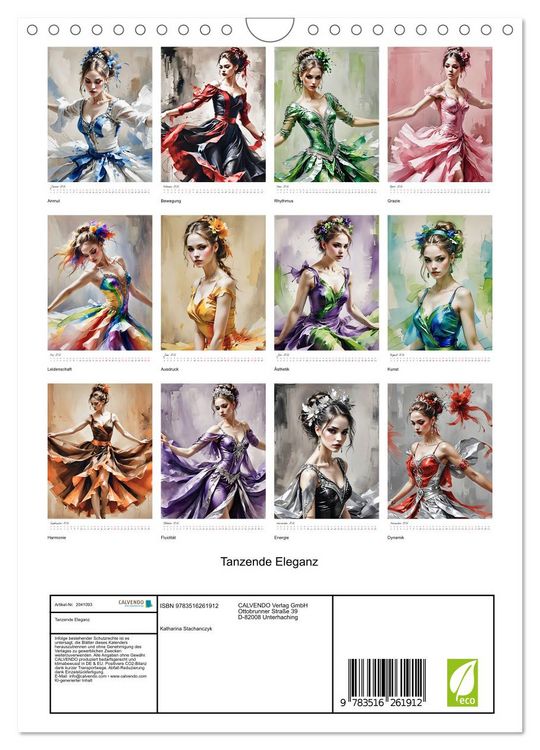 Produktbild: Tanzende Eleganz (Wandkalender 2026 DIN A4 hoch), CALVENDO Monatskalender