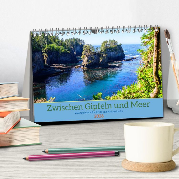 Produktbild: Zwischen Gipfeln und Meer (Tischkalender 2026 DIN A5 quer), CALVENDO Monatskalender