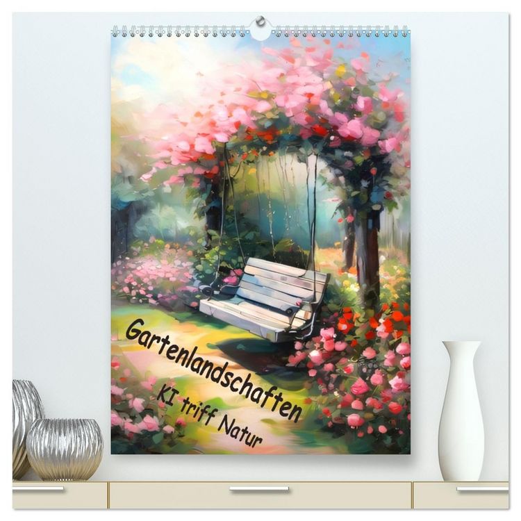 Produktbild: Gartenlandschaften - Ki trifft Natur (hochwertiger Premium Wandkalender 2026 DIN A2 hoch), Kunstdruck in Hochglanz