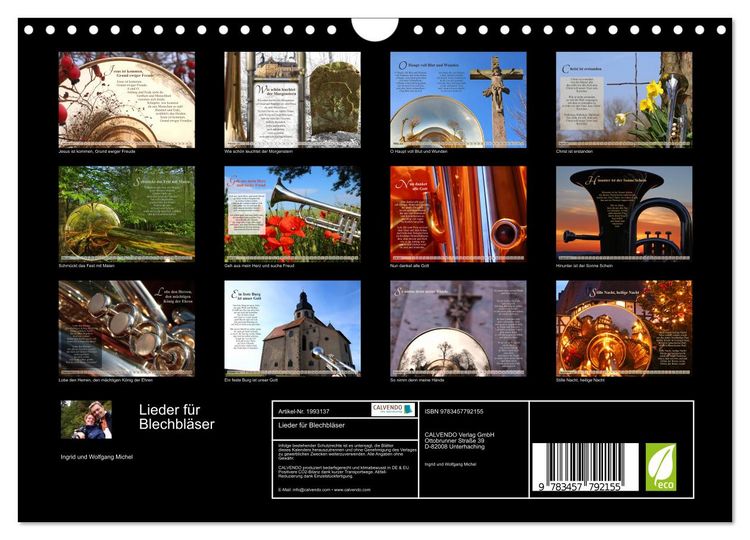 Produktbild: Lieder f&uuml;r Blechbl&auml;ser (Wandkalender 2026 DIN A4 quer), CALVENDO Monatskalender