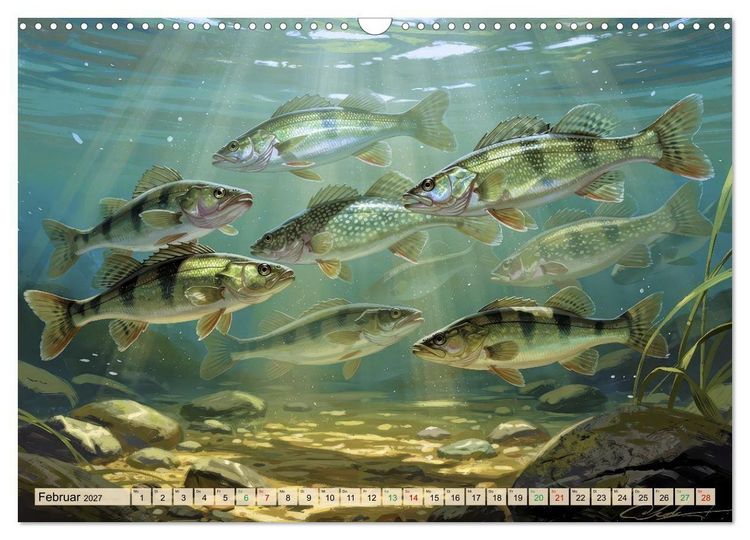 Produktbild: Barsche im See (Wandkalender 2027 DIN A3 quer), CALVENDO Monatskalender