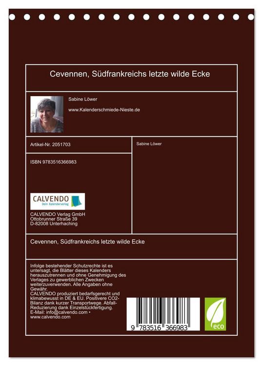 Produktbild: Cevennen, S&uuml;dfrankreichs letzte wilde Ecke (Tischkalender 2026 DIN A5 hoch), CALVENDO Monatskalender