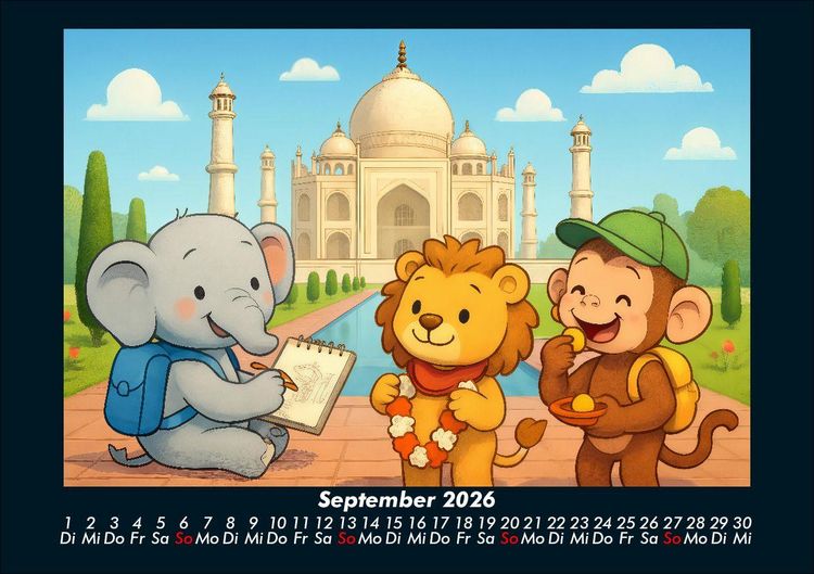Produktbild: Raffi, Buschi & Milo - Drei Freunde auf Weltreise 2026 Fotokalender DIN A5