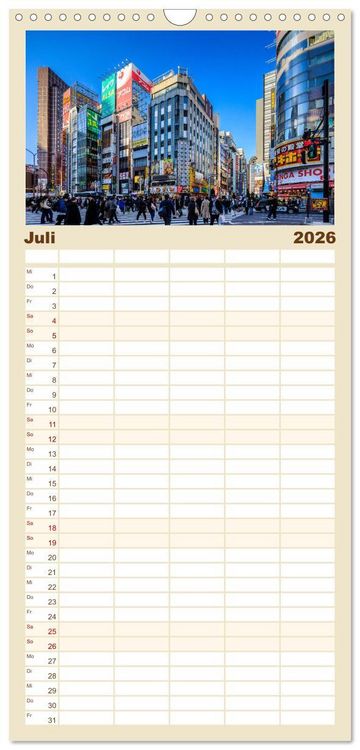 Produktbild: Familienplaner 2026 - Japan - zwischen Tradition und Moderne mit 5 Spalten (Wandkalender, 21 x 45 cm) CALVENDO