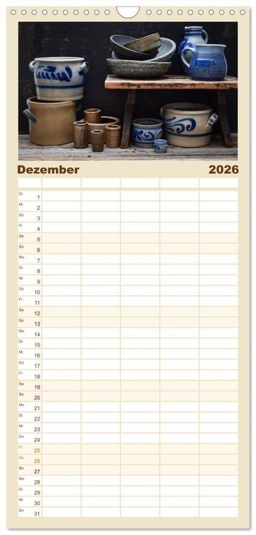 Produktbild: Familienplaner 2026 - K&uuml;chenutensilien mit 5 Spalten (Wandkalender, 21 x 45 cm) CALVENDO