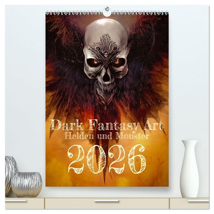 Produktbild: Dark Fantasy Art - Helden und Monster (hochwertiger Premium Wandkalender 2026 DIN A2 hoch), Kunstdruck in Hochglanz