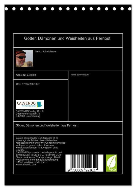 Produktbild: G&ouml;tter, D&auml;monen und Weisheiten aus Fernost (Tischkalender 2027 DIN A5 hoch), CALVENDO Monatskalender