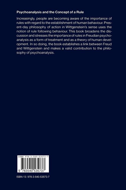 Produktbild: Psychoanalysis and the Concept of a Rule