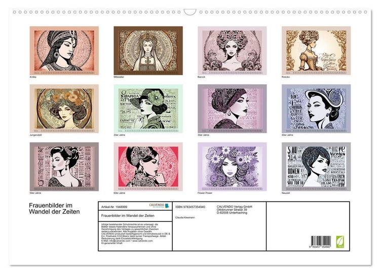 Produktbild: Frauenbilder im Wandel der Zeiten (Wandkalender 2026 DIN A2 quer), CALVENDO Monatskalender