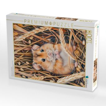 Produktbild: CALVENDO Puzzle Feldhamster im Getreidefeld | 1000 Teile Lege-Gr&ouml;&szlig;e 64x48cm Foto-Puzzle f&uuml;r gl&uuml;ckliche Stunden