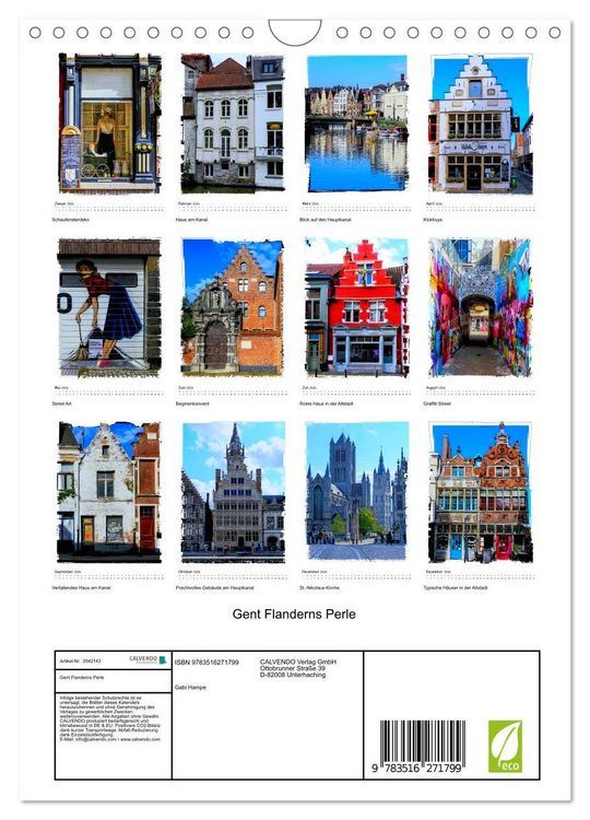 Produktbild: Gent Flanderns Perle (Wandkalender 2026 DIN A4 hoch), CALVENDO Monatskalender