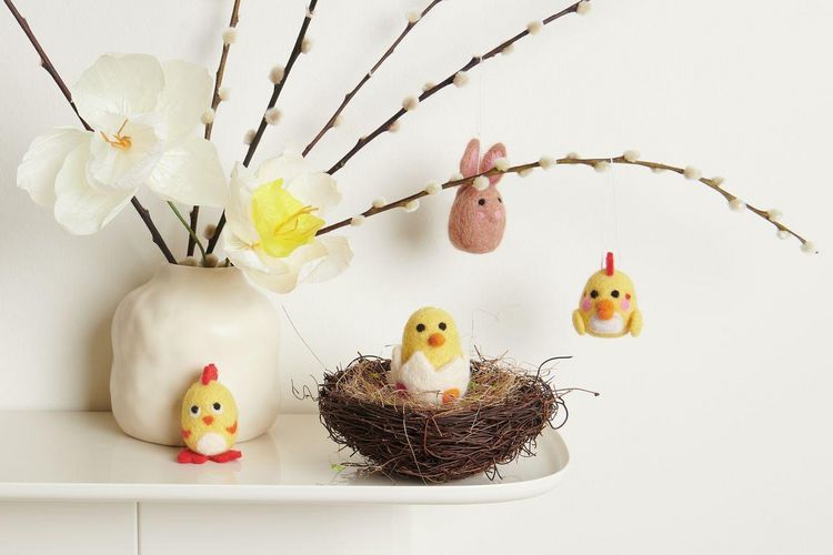 Produktbild: Aufh&auml;nger Filz-Osterfiguren 3D, 4 Stk