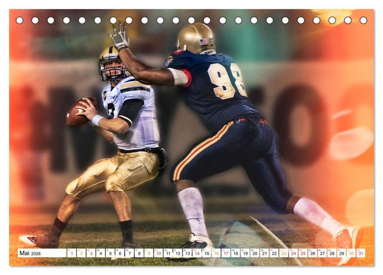 Produktbild: American Football - Power (Tischkalender 2026 DIN A5 quer), CALVENDO Monatskalender