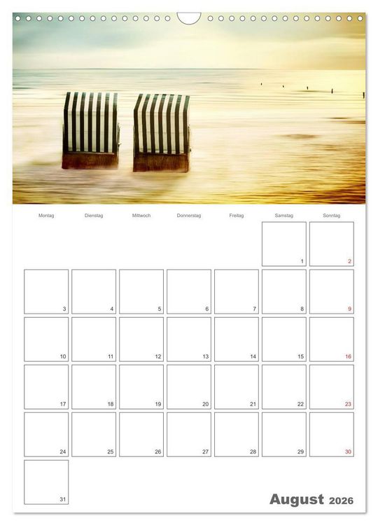 Produktbild: Strandbilder - K&uuml;nstlerische Impressionen von der Nordsee (Wandkalender 2026 DIN A3 hoch), CALVENDO Monatskalender