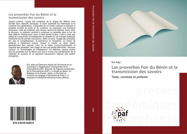 Produktbild: Les proverbes Fon du B&eacute;nin et la transmission des savoirs