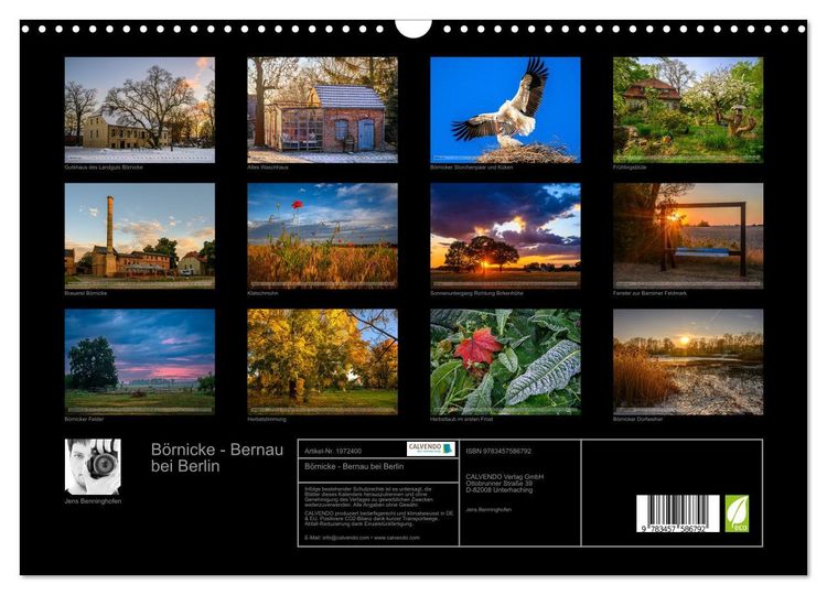 Produktbild: B&ouml;rnicke - Bernau bei Berlin (Wandkalender 2026 DIN A3 quer), CALVENDO Monatskalender