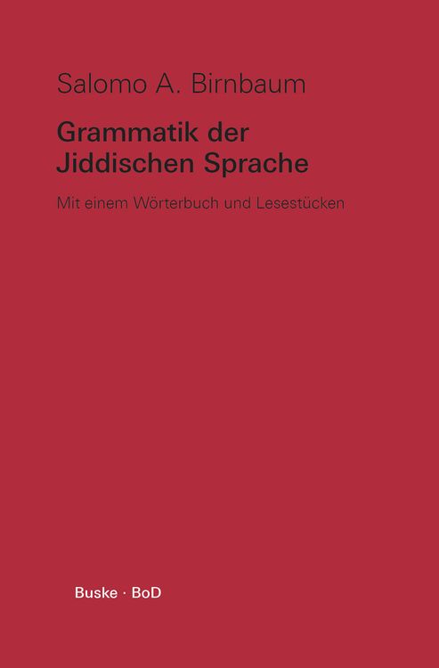 Produktbild: Grammatik der Jiddischen Sprache