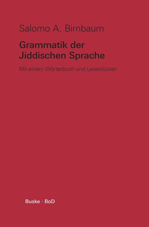 Produktbild: Grammatik der Jiddischen Sprache