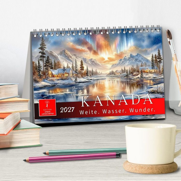 Produktbild: Kanada - Weite, Wasser, Wunder (Tischkalender 2027 DIN A5 quer), CALVENDO Monatskalender