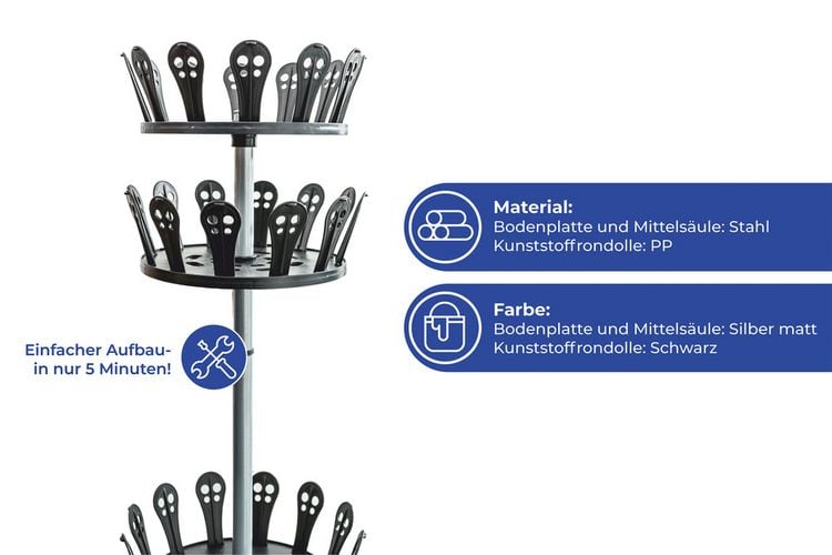 Produktbild: Schuhkarussell, 5 Rondelle, Platz für 30 Paar Schuhe
