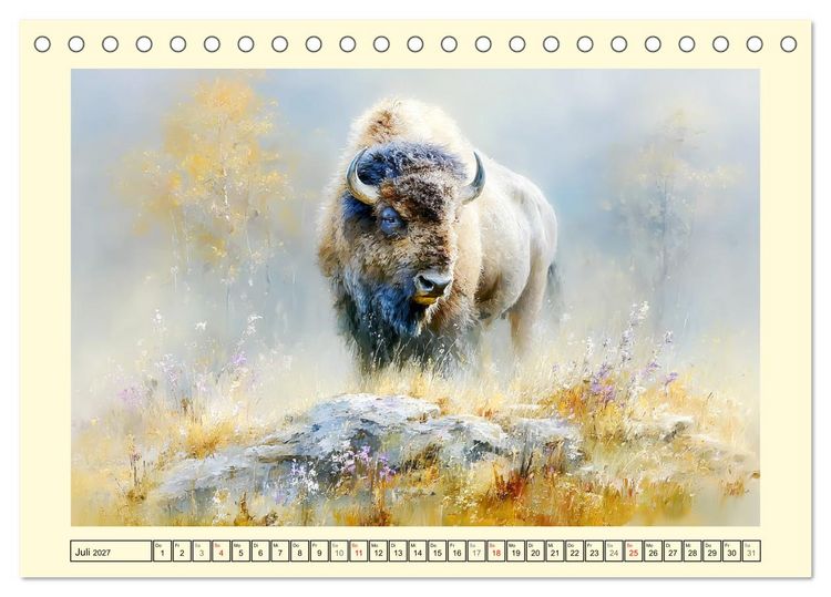 Produktbild: Bisons. Nordamerikas gewaltige Wildrinder (Tischkalender 2027 DIN A5 quer), CALVENDO Monatskalender