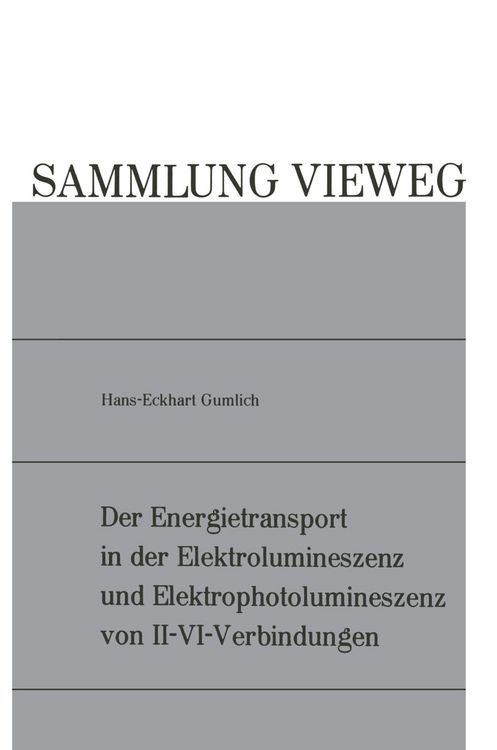 Produktbild: Der Energietransport in der Elektrolumineszenz und Elektrophotolumineszenz von II-VI-Verbindungen