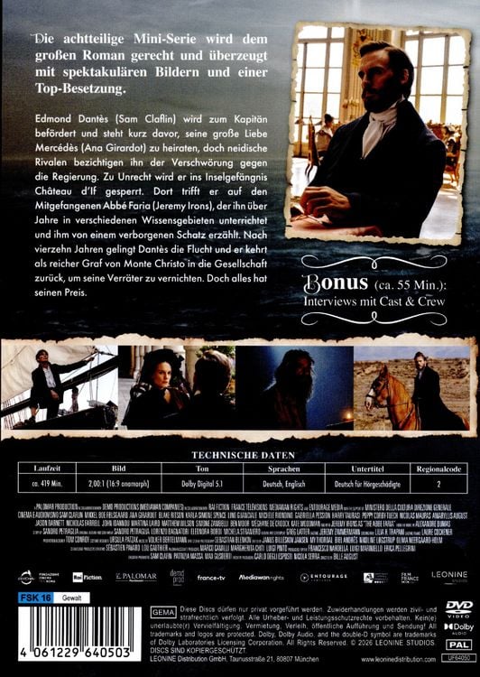 Produktbild: Der Graf von Monte Christo [3 DVDs]
