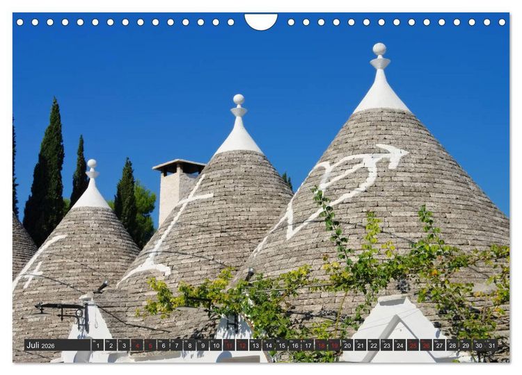 Produktbild: Trulli in Apulien - Einzigartige Rundh&auml;user im S&uuml;den Italiens (Wandkalender 2026 DIN A4 quer), CALVENDO Monatskalender