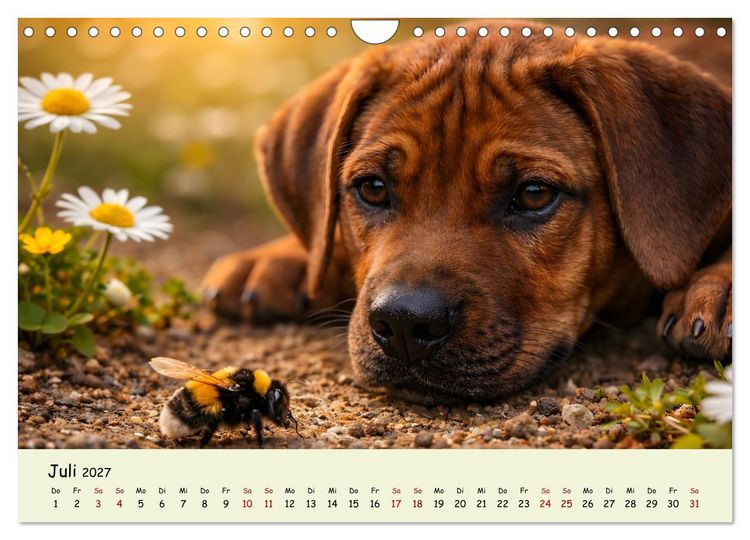 Produktbild: Rhodesian Ridgeback - Welpenzauber (Wandkalender 2027 DIN A4 quer), CALVENDO Monatskalender
