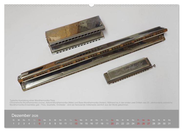 Produktbild: Mundharmonikas im Blickpunkt (Wandkalender 2026 DIN A2 quer), CALVENDO Monatskalender
