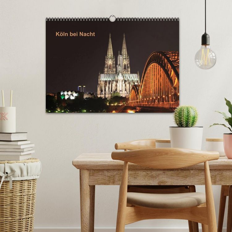 Produktbild: K&ouml;ln bei Nacht (Wandkalender 2026 DIN A3 quer), CALVENDO Monatskalender