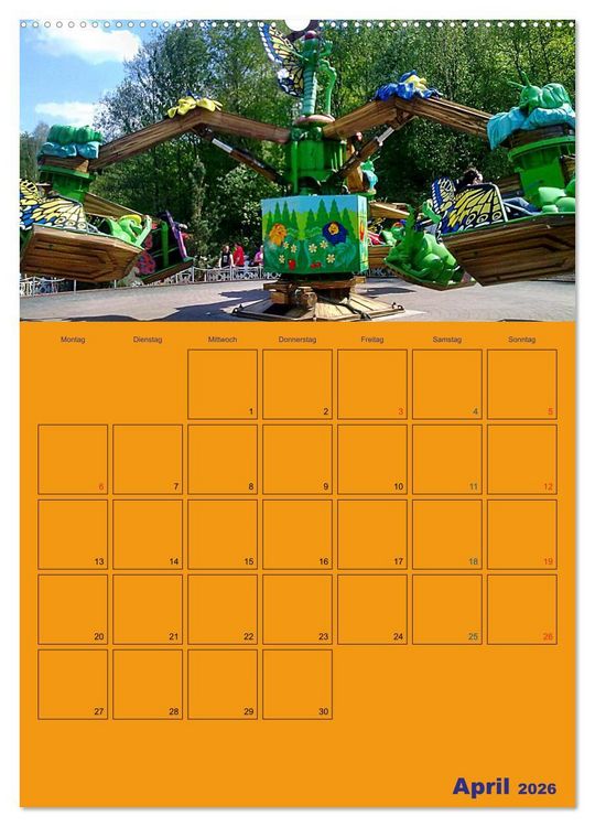 Produktbild: Freizeitparkmomente / Planer (Wandkalender 2026 DIN A2 hoch), CALVENDO Monatskalender