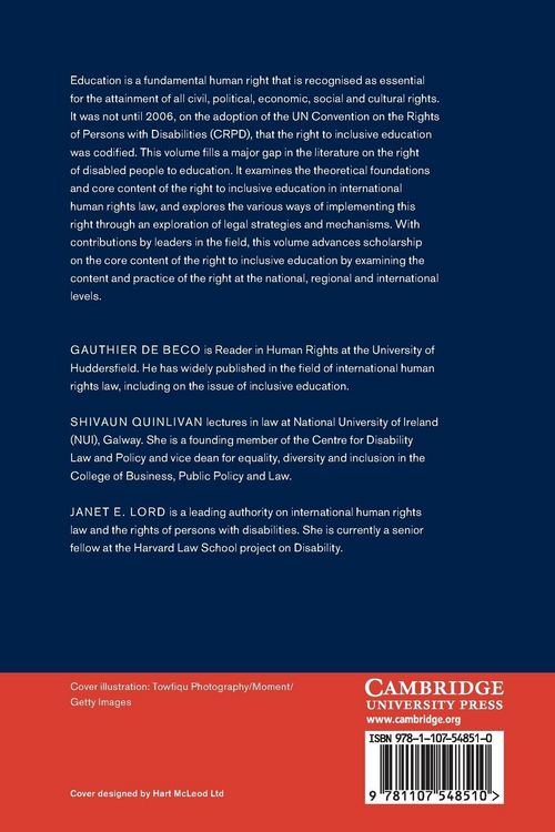 Produktbild: The Right to Inclusive Education in International Human Rights Law