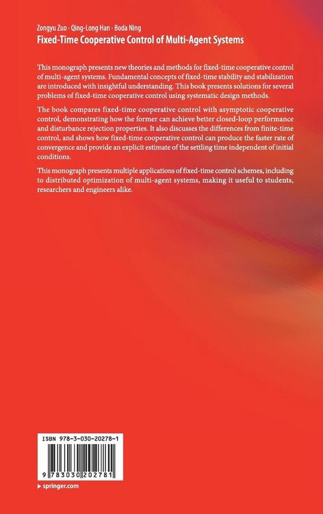 Produktbild: Fixed-Time Cooperative Control of Multi-Agent Systems