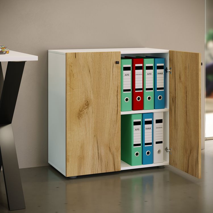 Produktbild: B&uuml;roschrank B&uuml;cher Ordner Aktenschrank Lona 2fach