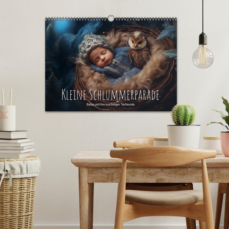 Produktbild: Kleine Schlummerparade: Babys und ihre kuscheligen Tierfreunde (Wandkalender 2026 DIN A3 quer), CALVENDO Monatskalender