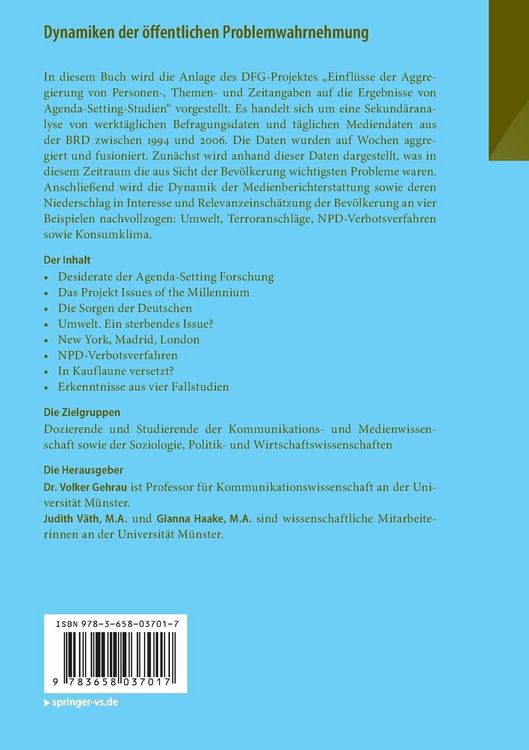 Produktbild: Dynamiken der &ouml;ffentlichen Problemwahrnehmung