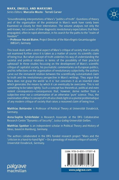 Produktbild: Truth and Revolution in Marx's Critique of Society