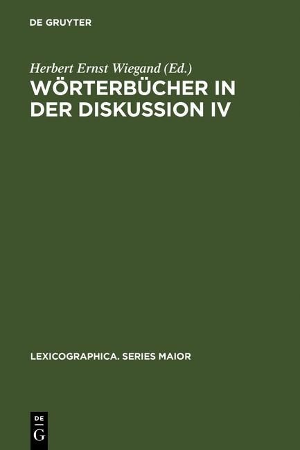 Produktbild: W&ouml;rterb&uuml;cher in der Diskussion IV