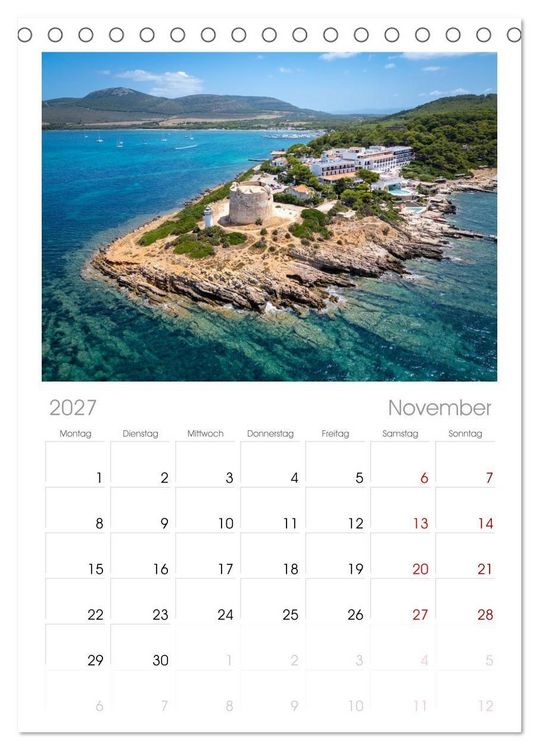 Produktbild: Tischplaner 2027 - Sardinien. Sch&ouml;ne Landschaften und bunte St&auml;dte. (A5 Tischkalender zum Aufstellen) CALVENDO